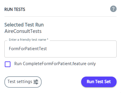 Running Test Set – Step 2