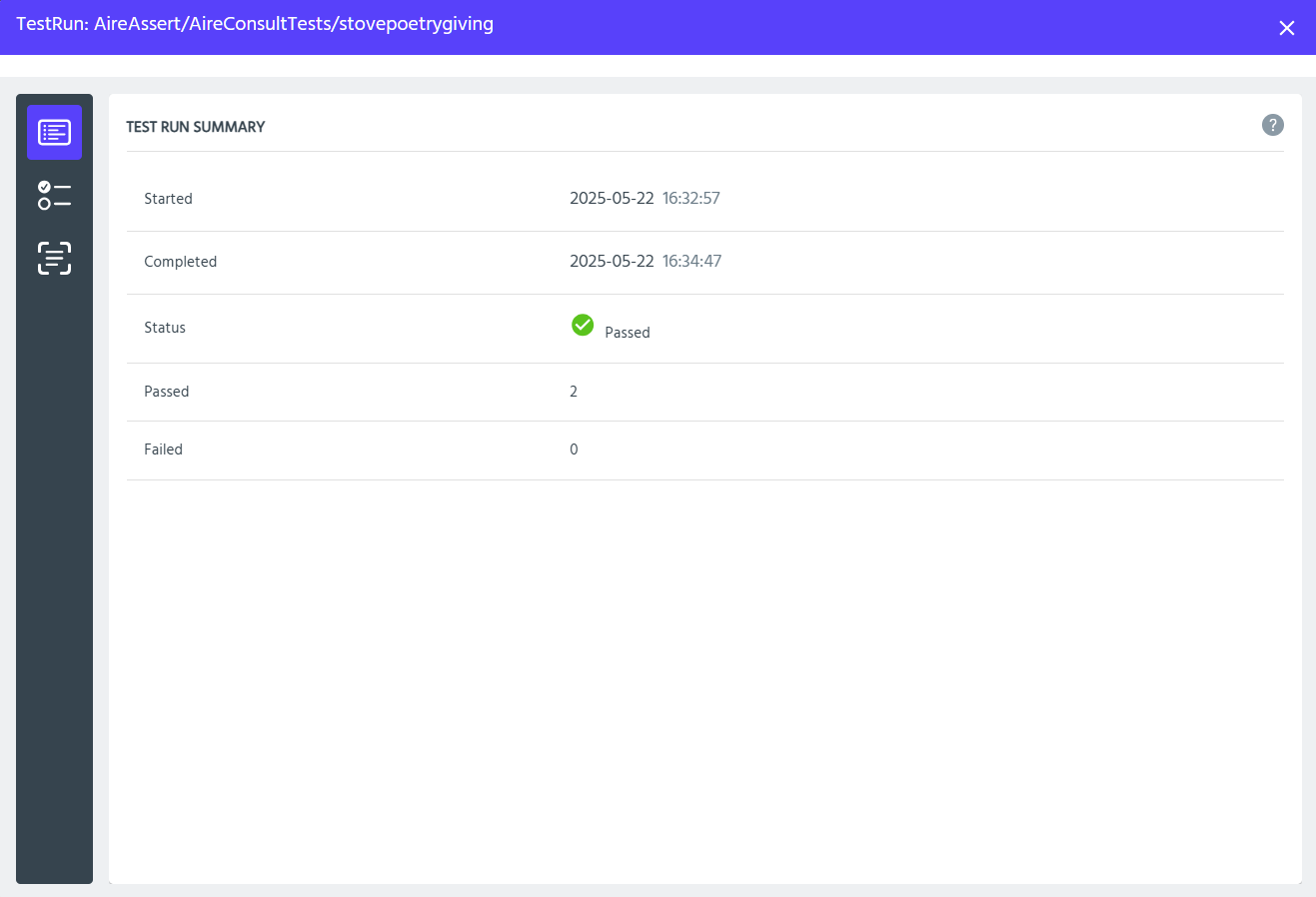 Viewing Test Results – Step 2